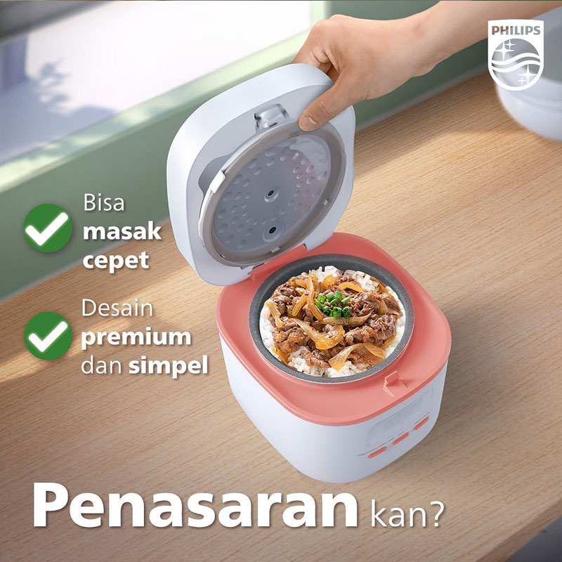 Philips Mini Rice Cooker Seri 3000 0.54 L - HD3064/33 Basic Putih
